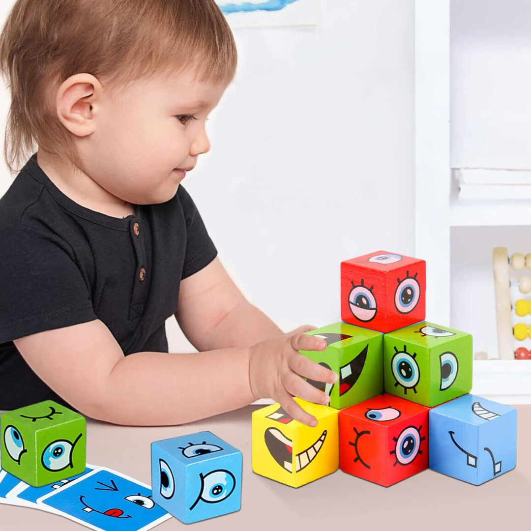 EmoCubes® Montessori Gesichter-Puzzle Würfel