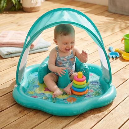 TinySplash® Aufblasbares Wasserbad mit Sonnendach