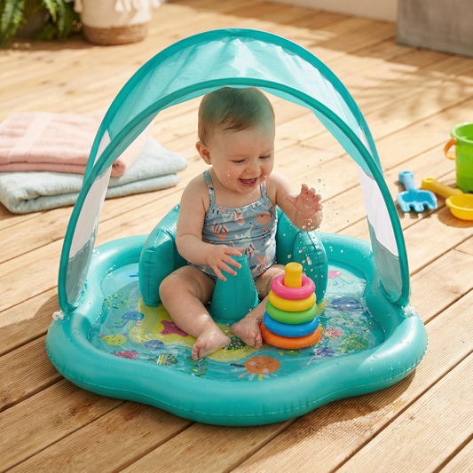 TinySplash® Opblaasbaar waterbad met zonnekap