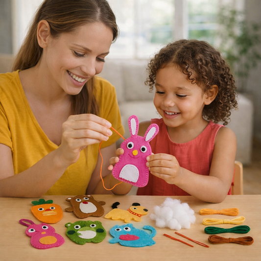 TinyThreads® Naaiset met dieren voor kinderen