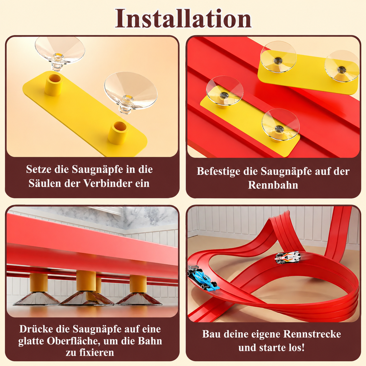 FlexTrack® Biegsames Rennbahn-Bauset mit Spielzeugautos
