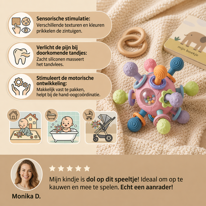 LunaGrip® Sensorische grijpballetje met bijtring