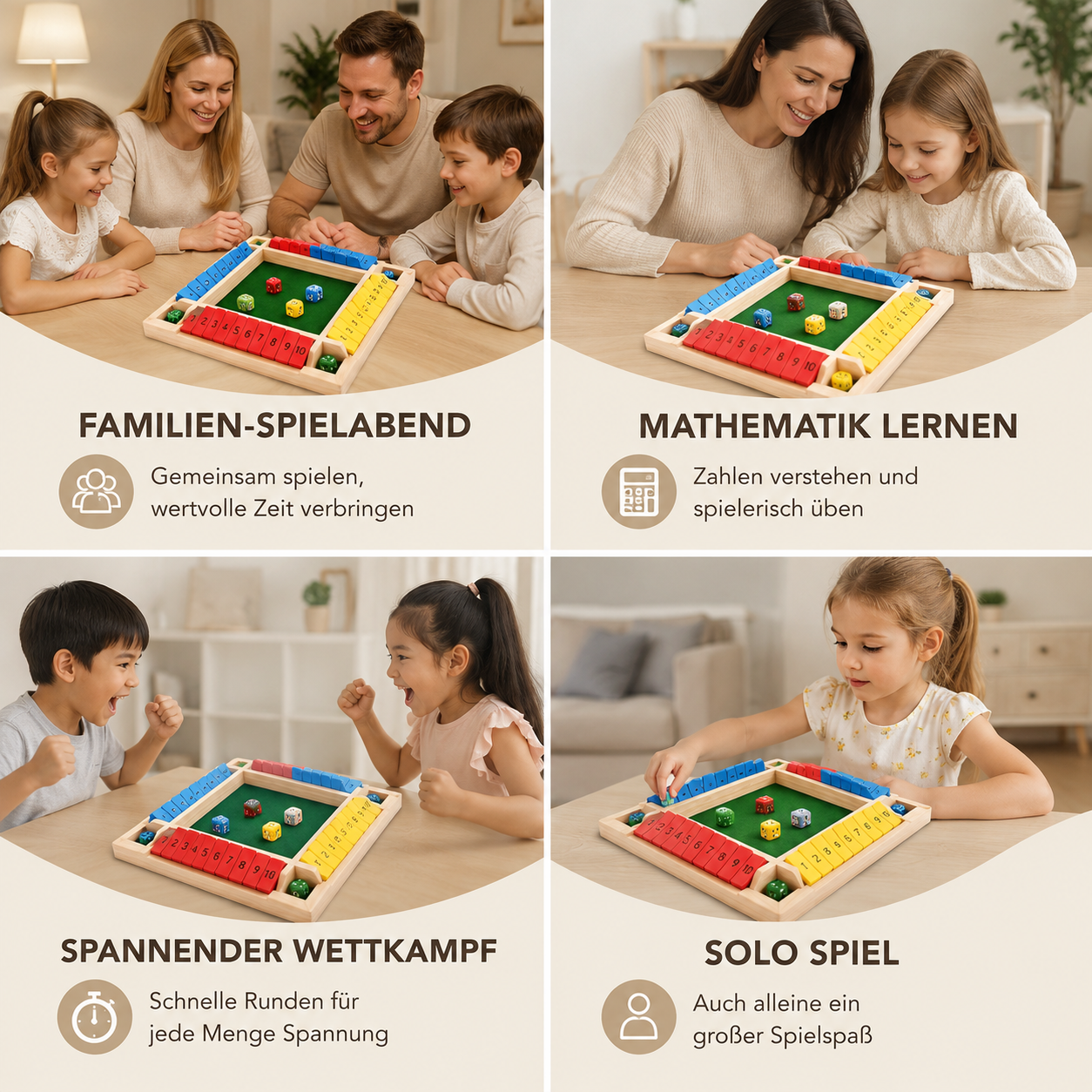 NineFlip® Zahlenspiel aus Holz für die ganze Familie