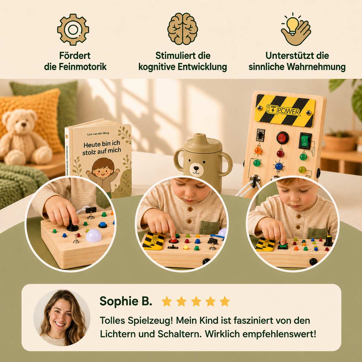 LumiBoard® Holz Sensorikboard mit Licht