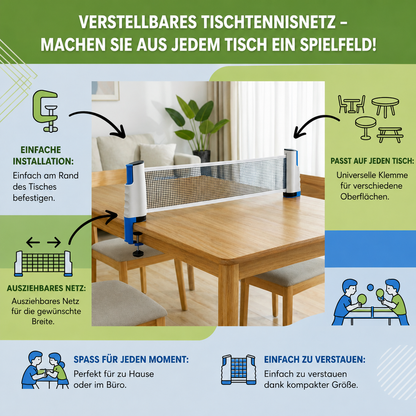 PlayPong® Verstellbares Tischtennisnetz