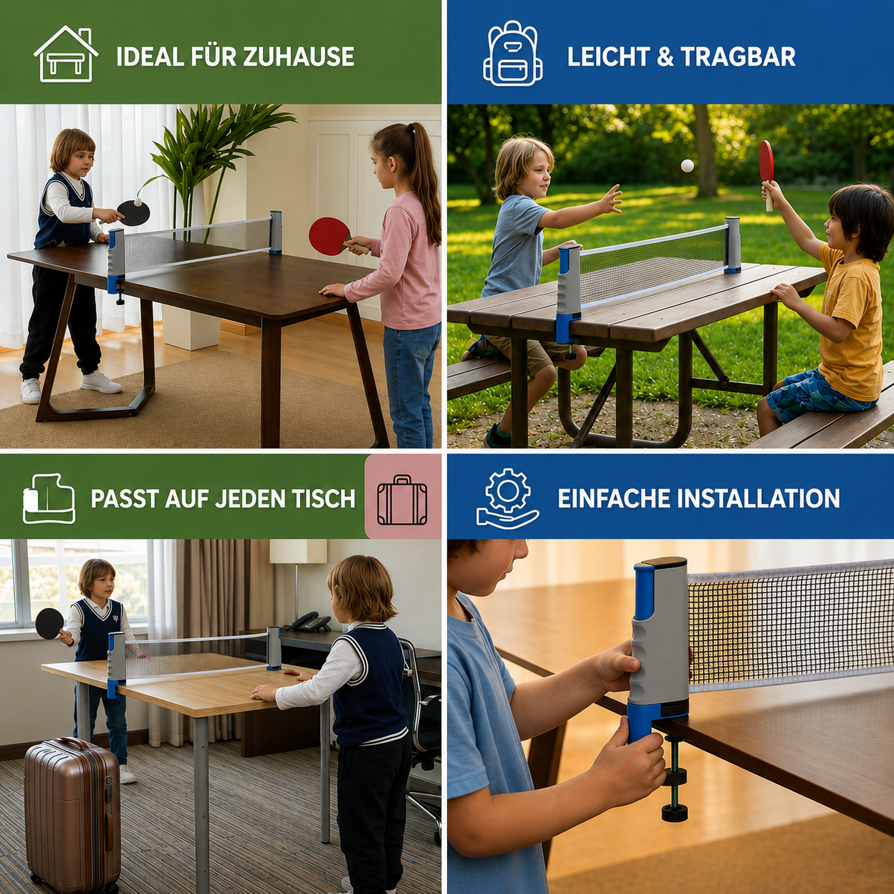 PlayPong® Verstellbares Tischtennisnetz