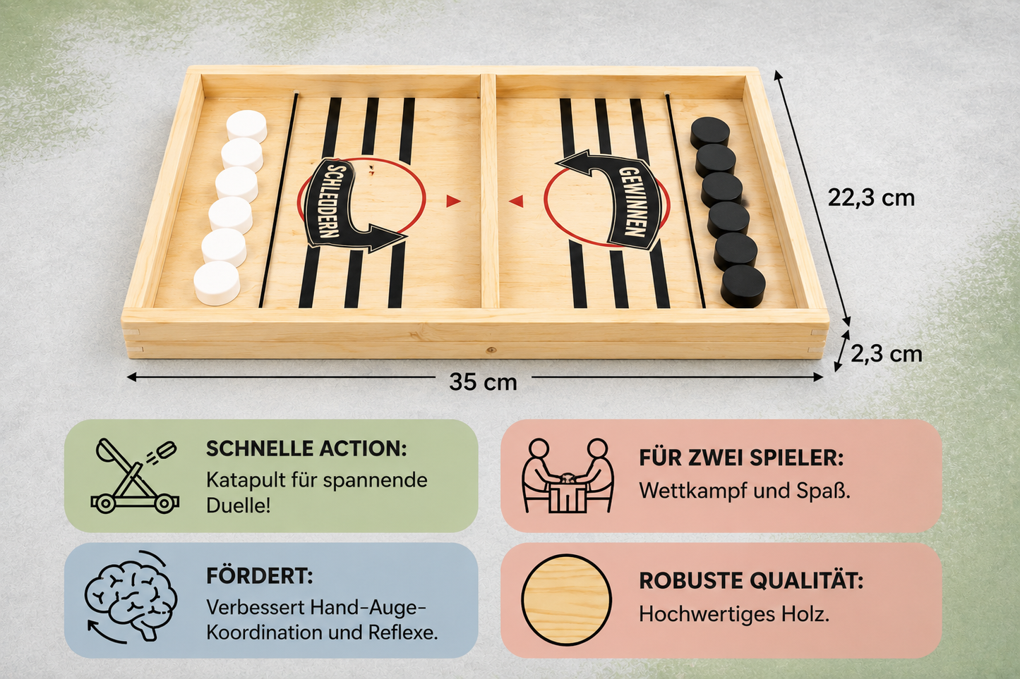 SwiftBoard® Holzschachspiel mit Katapult
