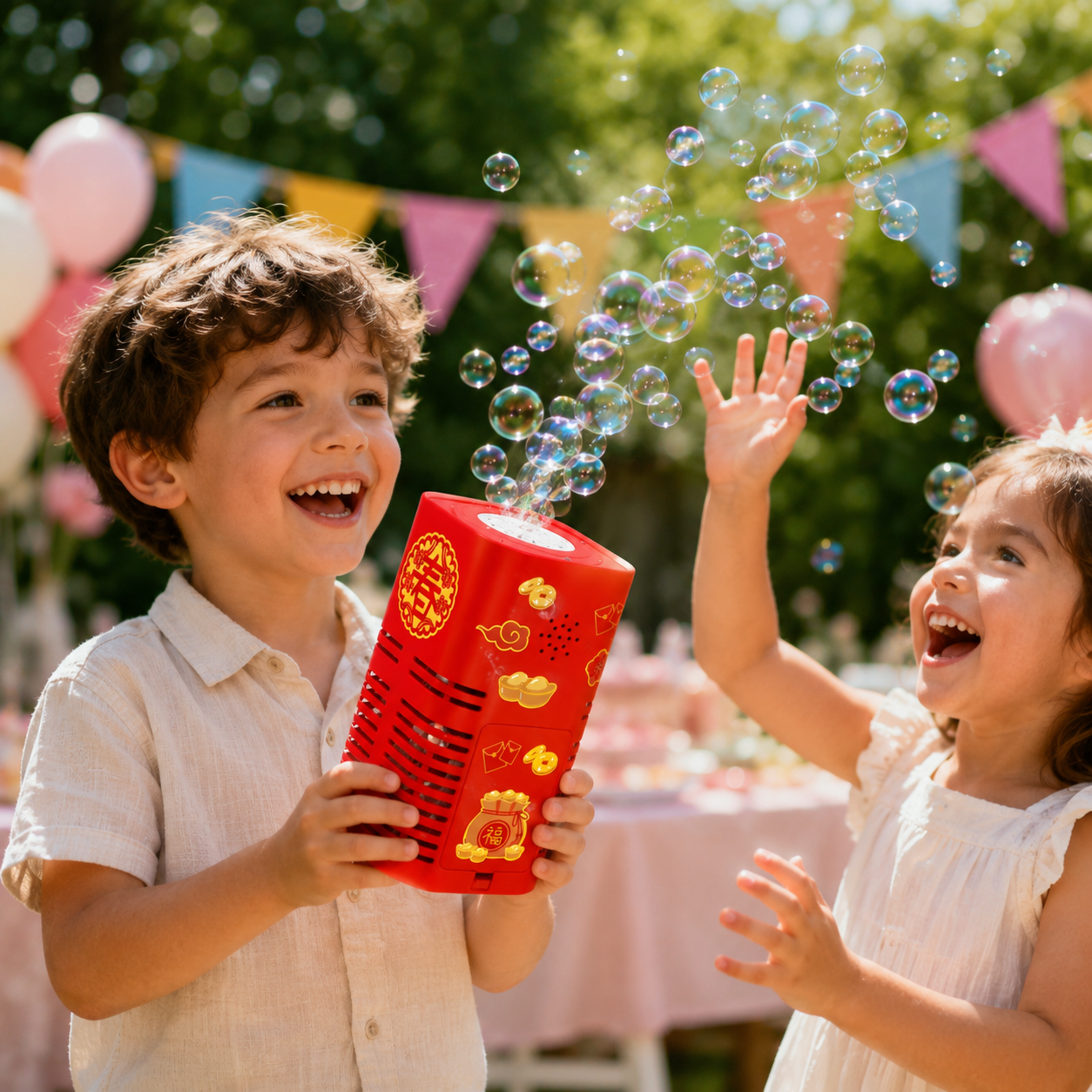 BubbleFeier® Bunte Seifenblasenshow