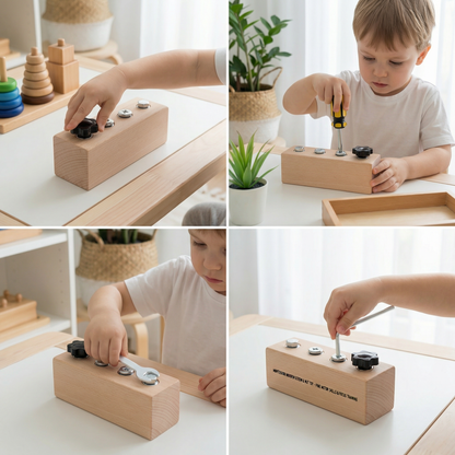 TwistyTool® Montessori Schrauben und Muttern Lernboard