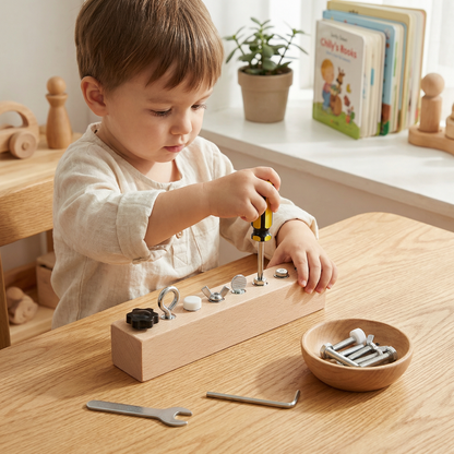 TwistyTool® Montessori Schrauben und Muttern Lernboard
