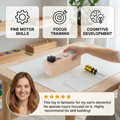 TwistyTool® Montessori Schrauben und Muttern Lernboard