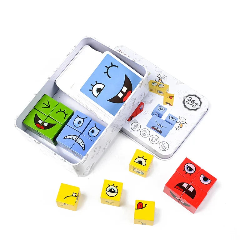 EmoCubes® Montessori Gesichter-Puzzle Würfel