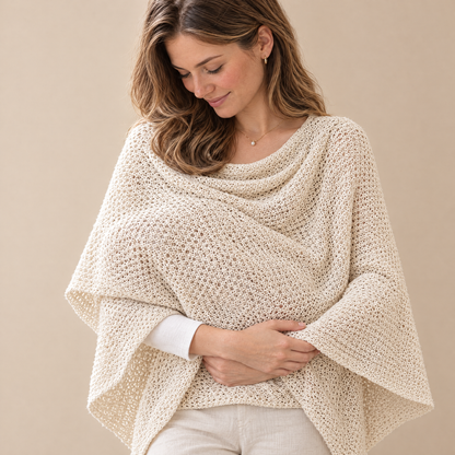 CozyCove Stilltuch getragen als Poncho