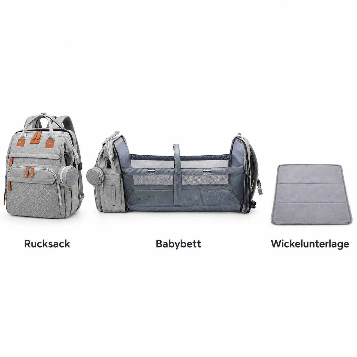SnoozePack: Rucksack, Babybett, Wickelunterlage