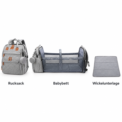 SnoozePack: Rucksack, Babybett, Wickelunterlage