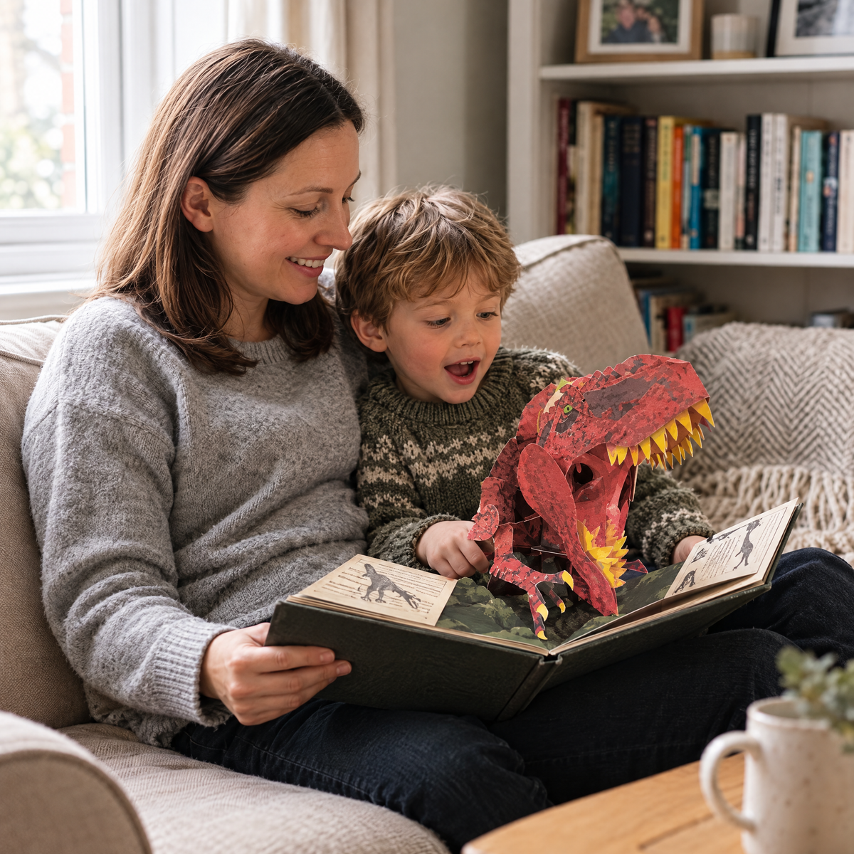 DinoPop Pop-up Buch – Mutter und Kind mit T-Rex