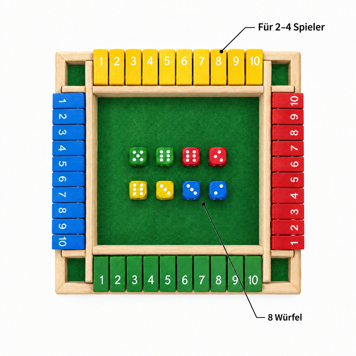 NineFlip – für 2 bis 4 Spieler, 8 Würfel