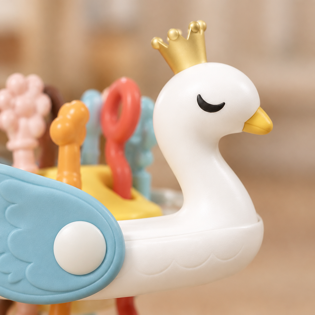 SenseSwan Zieh-Schwan Nahaufnahme Schwanenkopf mit Krone