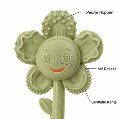 PetalRing – Weiche Noppen, geriffelte Kante, mit Rassel