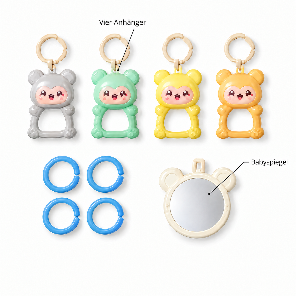 TinyTunes – Vier Anhänger und Babyspiegel