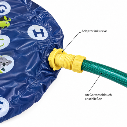 HappySplash an Gartenschlauch anschließen, Adapter inklusive