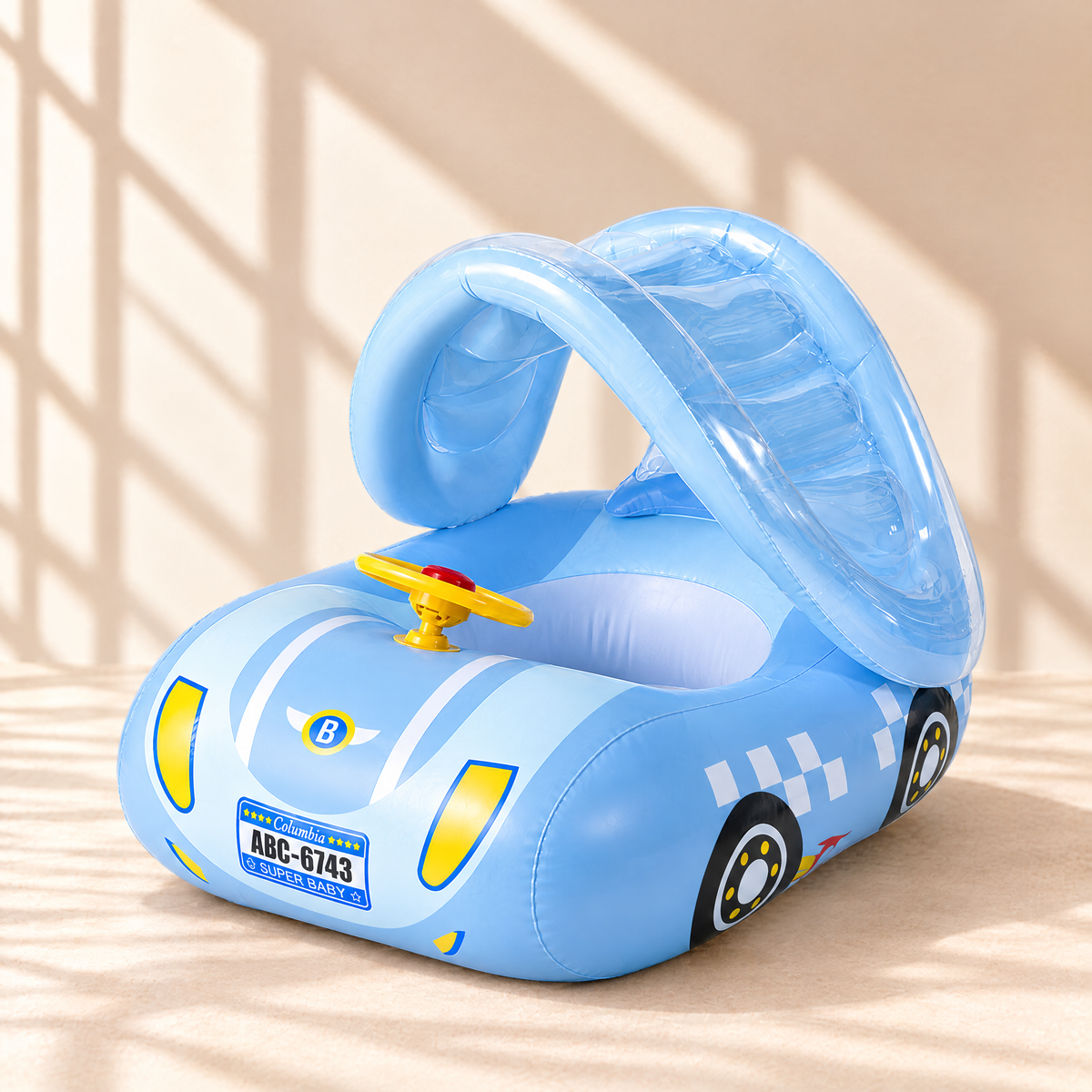 AquaRide Baby Schwimmauto Blau mit Lenkrad