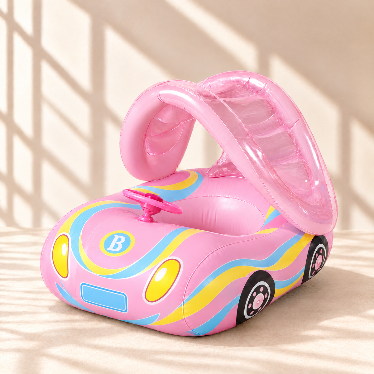 AquaRide Baby Schwimmauto Rosa mit Lenkrad