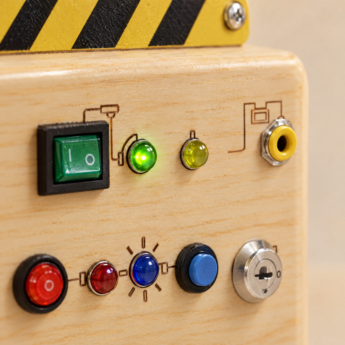 LumiBoard Schalter und Schlüsselschalter Nahaufnahme
