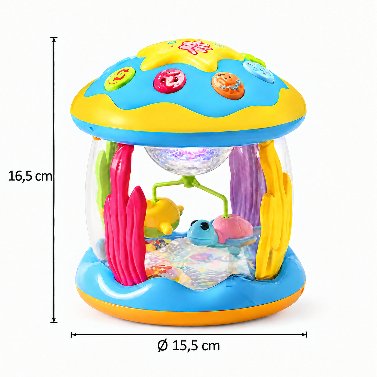 LumoSpin Maße: 16,5 cm hoch, Ø 15,5 cm
