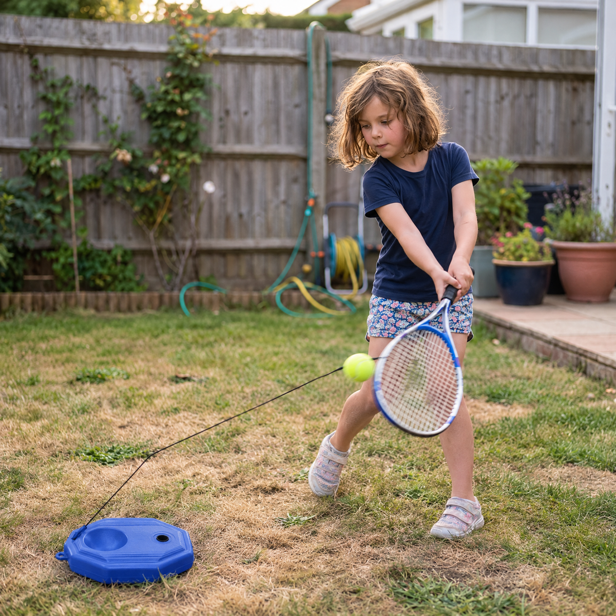SwingBuddy – Kind trainiert im Garten