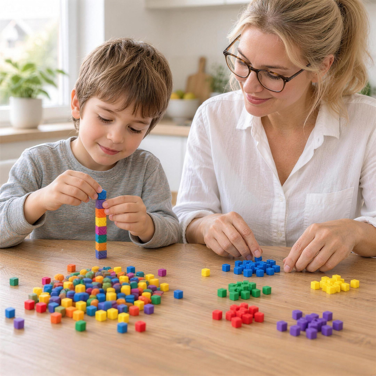 SoftStack – Mutter und Sohn bauen einen Turm