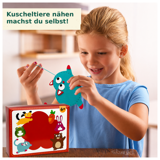 TinyThreads® Nähset mit Tieren für Kinder