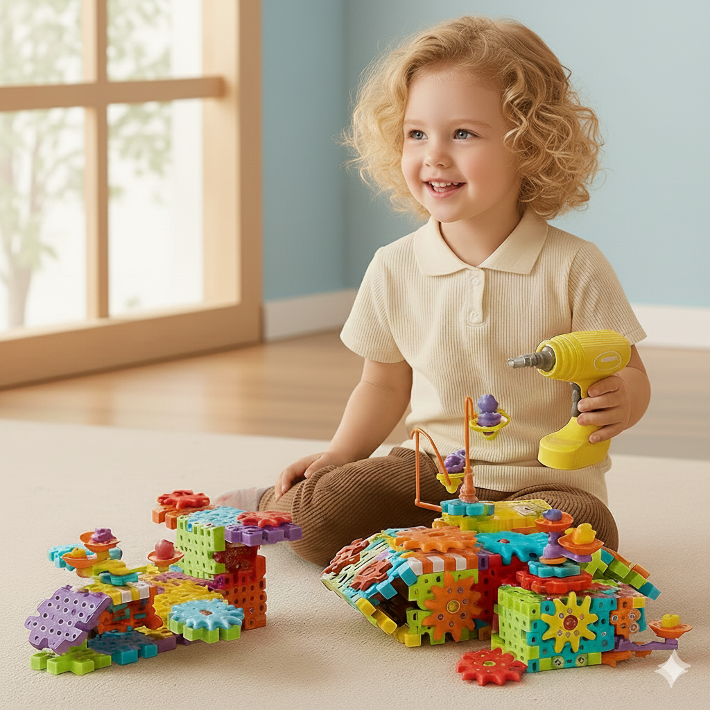SpinBricks® Montessori 3D Zahnrad und Puzzle Bausteine